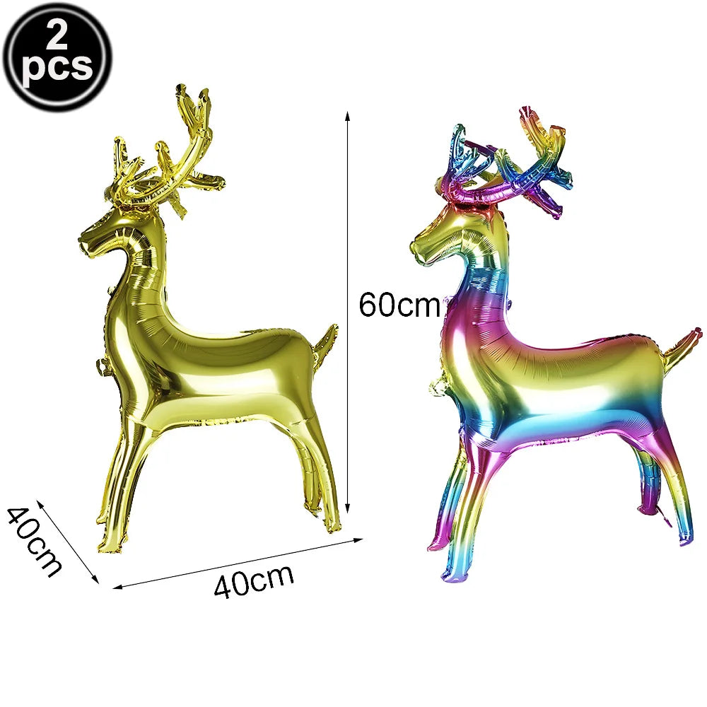Standing Christmas Foil Balloons, Giant Christmas Tree Santa Snowman Reindeer Rocking Horse Balloons