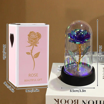 Artificial Eternal Rose LED Light in Glass Cover