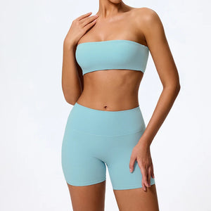 Ctenkevet Two Piece Crop Top and High Waist Shorts Set