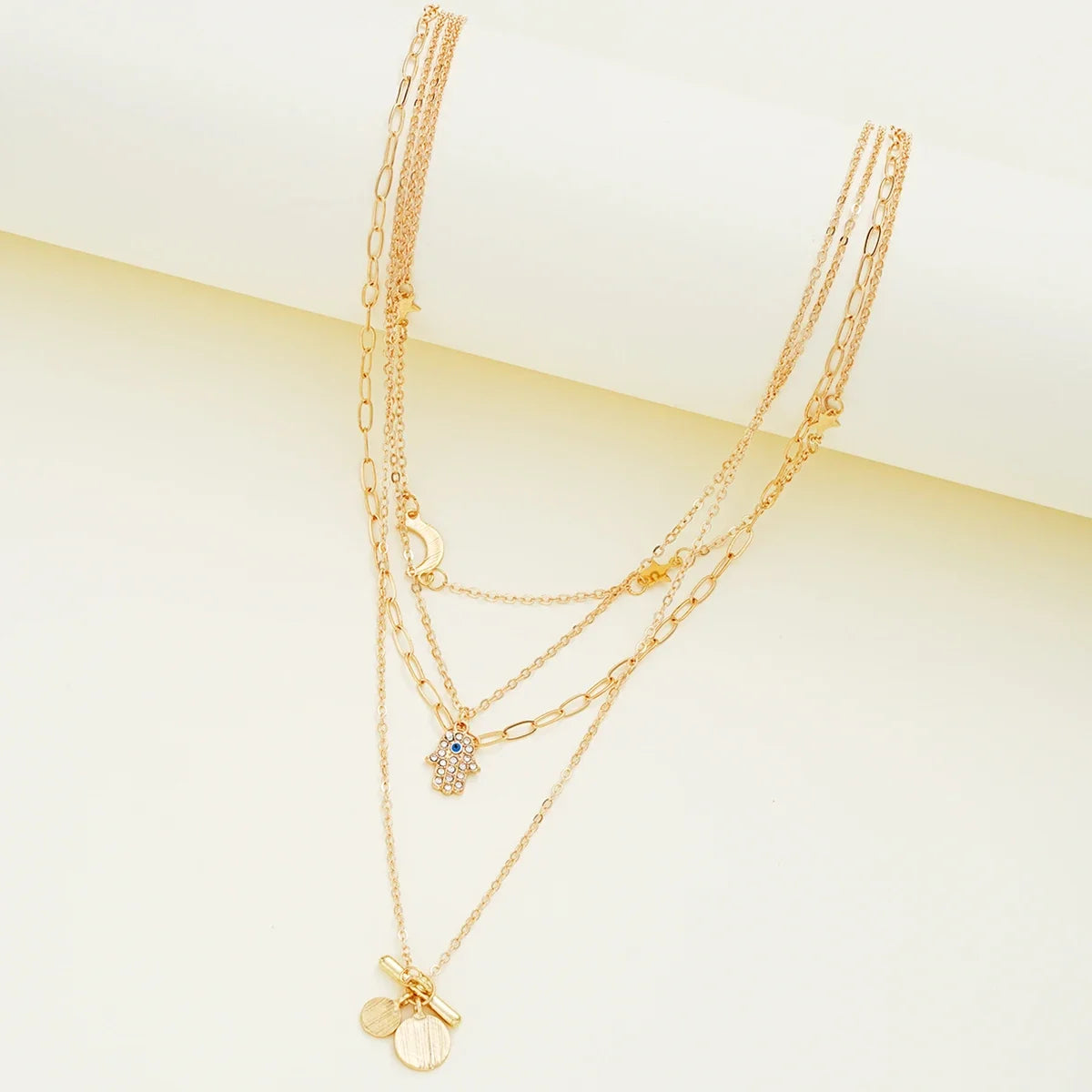 Gold Color Designer Multilayer Chain