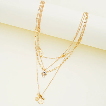 Gold Color Designer Multilayer Chain