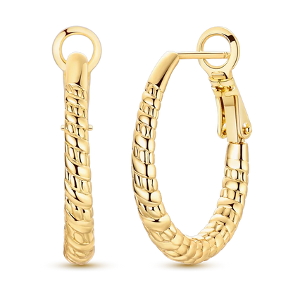 925 Sterling Silver CZ Zircon Gold-Plated Hoop Earrings – Sparkling Minimalist Jewelry