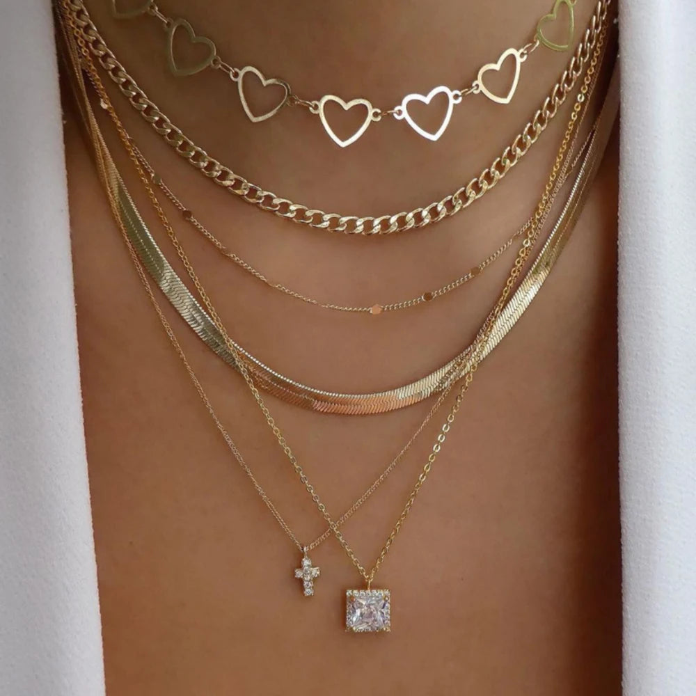 5pcs Simple Braided Bead Chain Necklaces