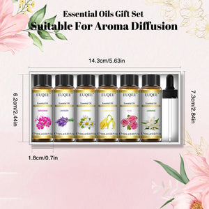 EUQEE 6 Bottles 10ml Pure Natural Essential Oils