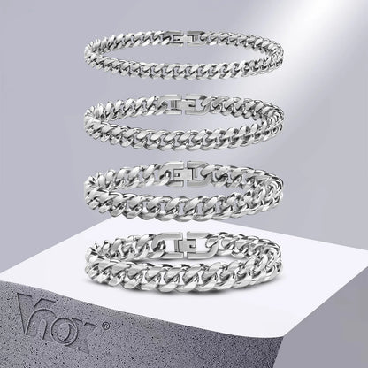 Vnox Stainless Steel Cuban Chain Bracelets