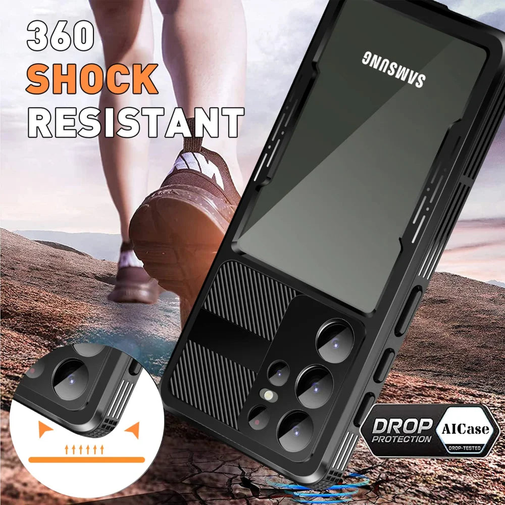 IP68 Waterproof Heavy-Duty Case for Samsung Galaxy S23 Series – MagSafe Compatible Full-Body Cover