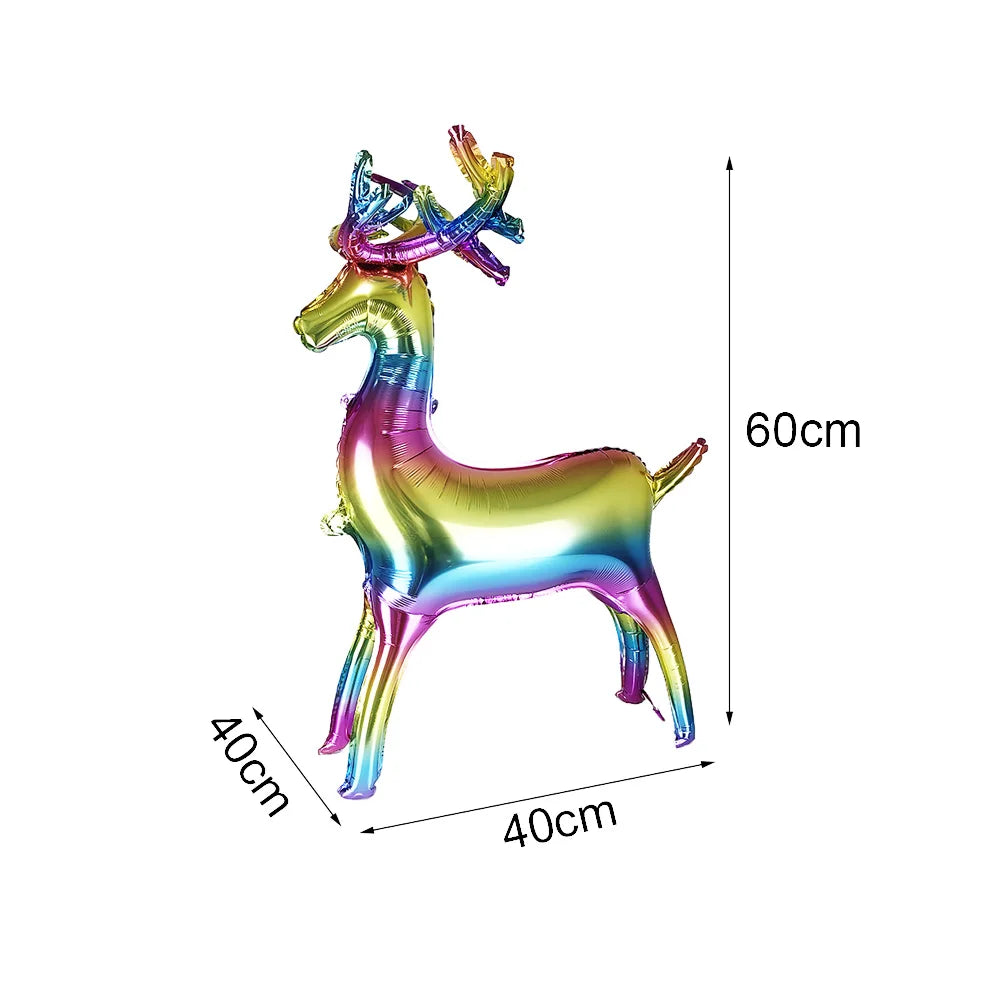 Large Standing 4D Foil Christmas Balloon - Inflatable Holiday Decor with Base