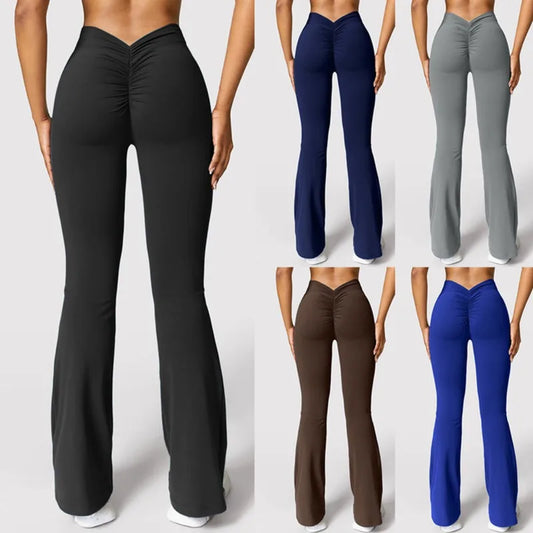 Flare Leg V-Cut High Waist Leggings