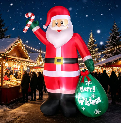 Outdoor Inflatable Cartoon Santa Claus Holiday Decoration