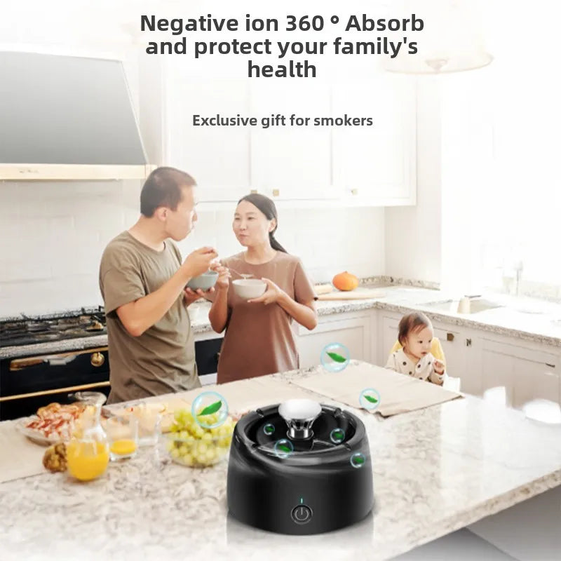 Rechargeable Ashtray With Air Purifier Function