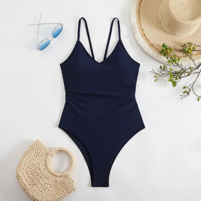One-Piece High Cut Bathing Suit
