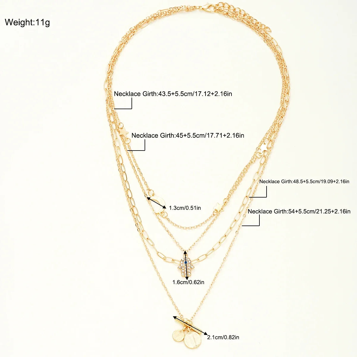 Gold Color Designer Multilayer Chain