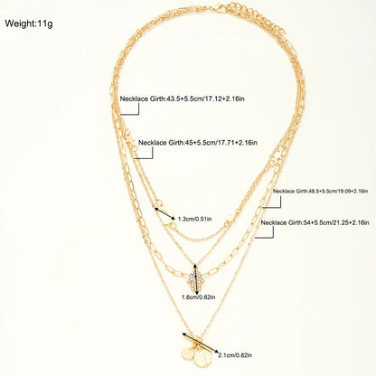 Gold Color Designer Multilayer Chain
