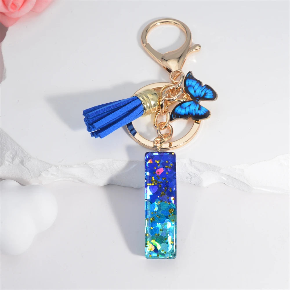 Alphabet Tasseled Keychain