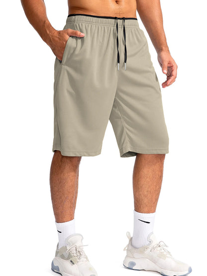 Men's Lightweight Quick-Dry Athletic Shorts with Drawstring