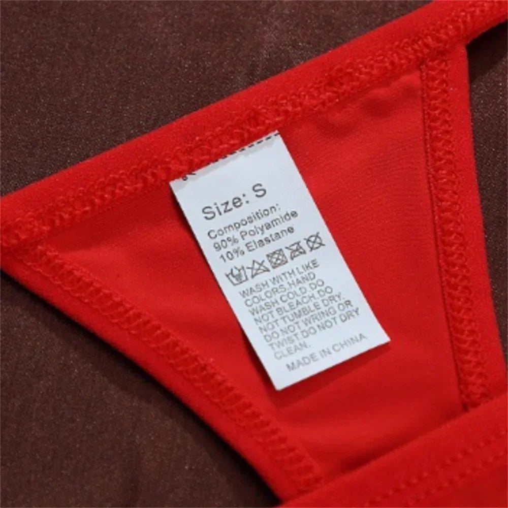 3Pcs Women's Seamless Ice Silk Thong Set - Low Waist Thin Strap G-String Panties with Rhinestone Buckle