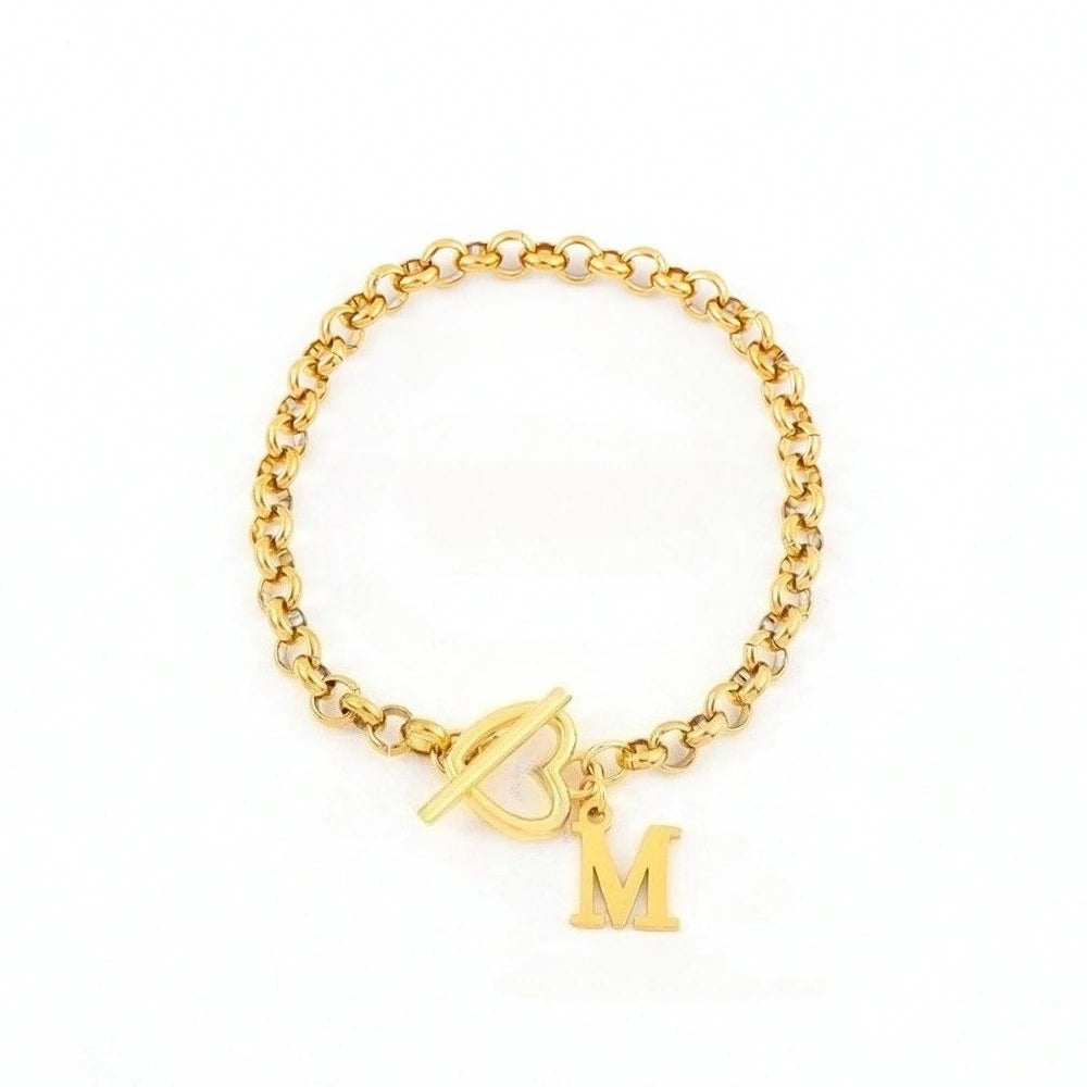 Classic A-Z Letter Stainless Steel Bracelets