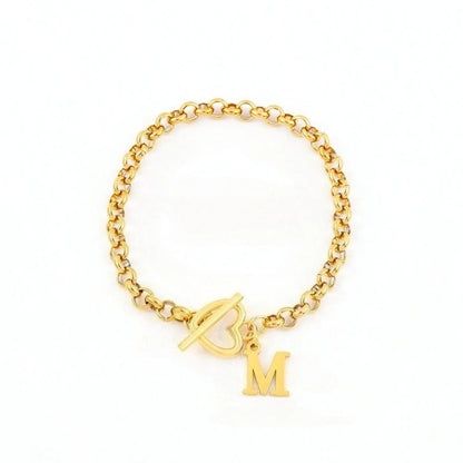 Classic A-Z Letter Stainless Steel Bracelets