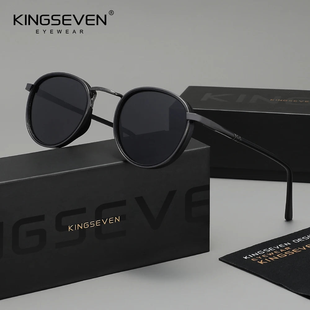 KINGSEVEN Round Frame Polarized UV400 Sunglasses