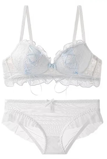YEMOMO  French Butterfly Knot Lace Bra Set
