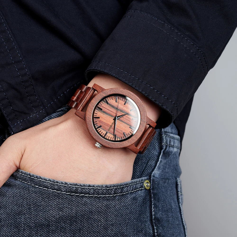 BOBO BIRD Natural Handcrafted Wooden Lightweight Quartz Wristwatch