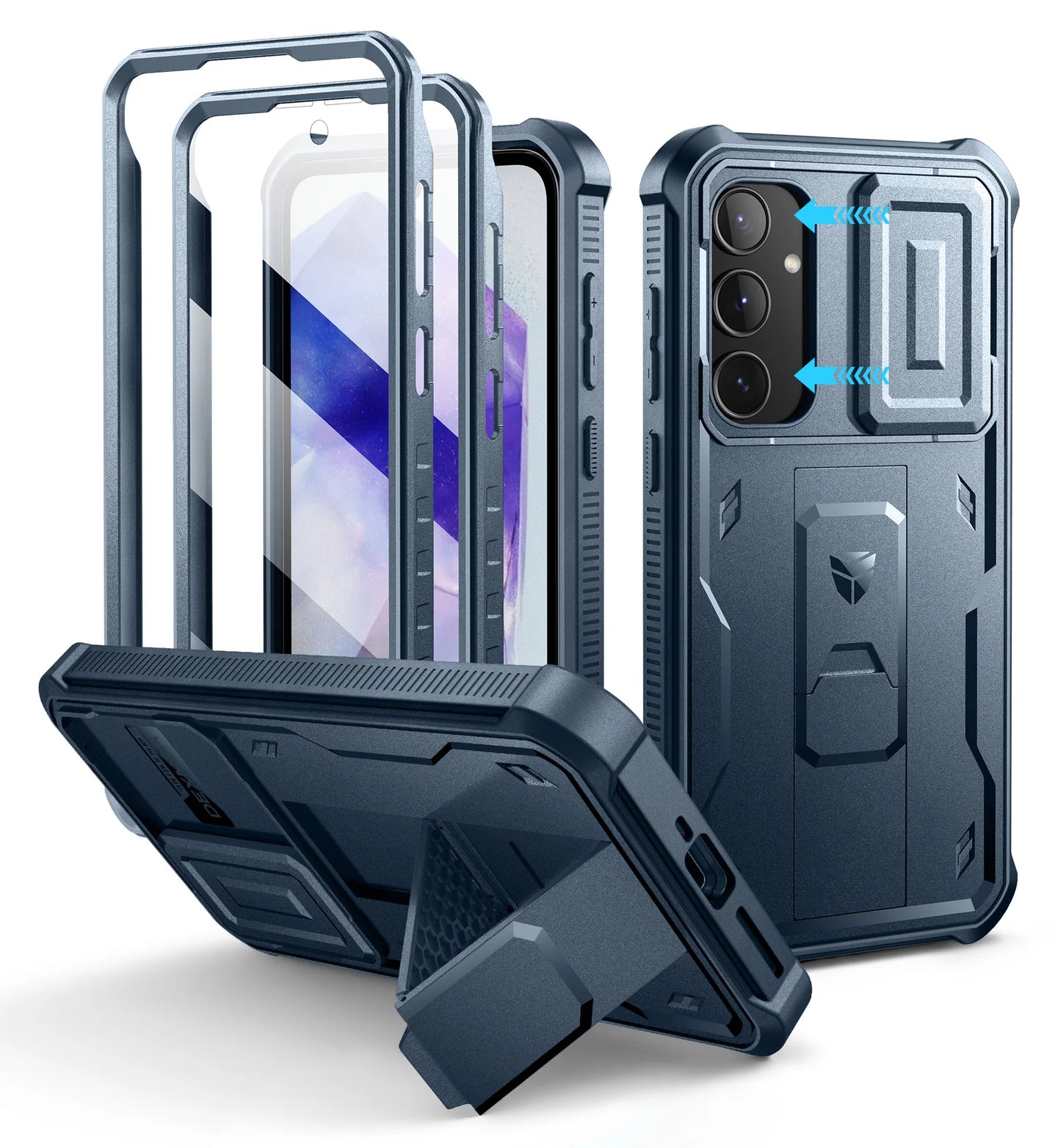 Dexnor 6.6" Full body Rugged Case For Samsung Galaxy with Camera Cover & Built-in Screen Protector Kickstand