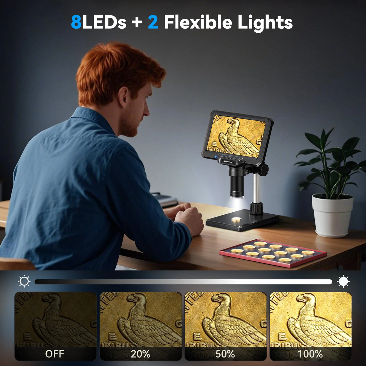 Hayve MK7 7-Inch 1200X 16MP Digital Microscope with IPS Screen
