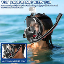 Full Face  Double Tube Black Snorkel Mask