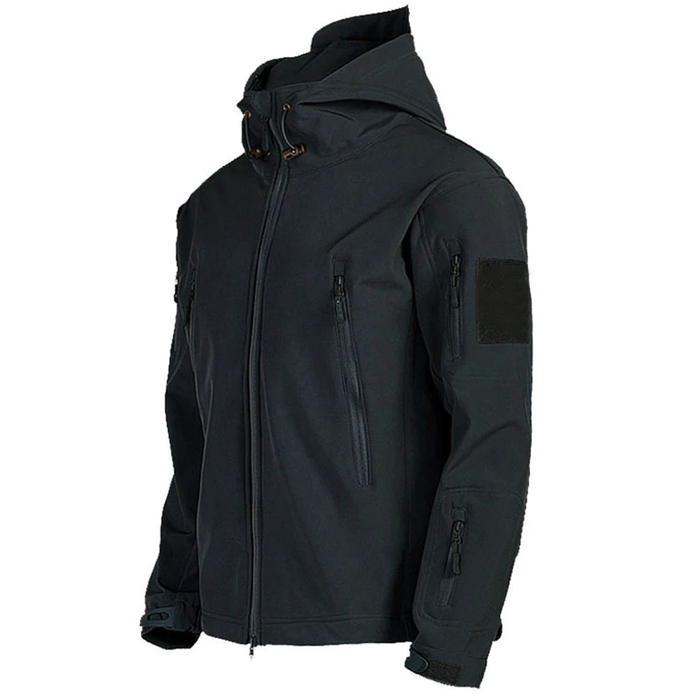 Men's Tactical Softshell Hooded Bomber Jacket
