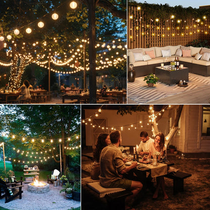 G40 Outdoor Solar String Lights with Remote & Shatterproof Bulbs