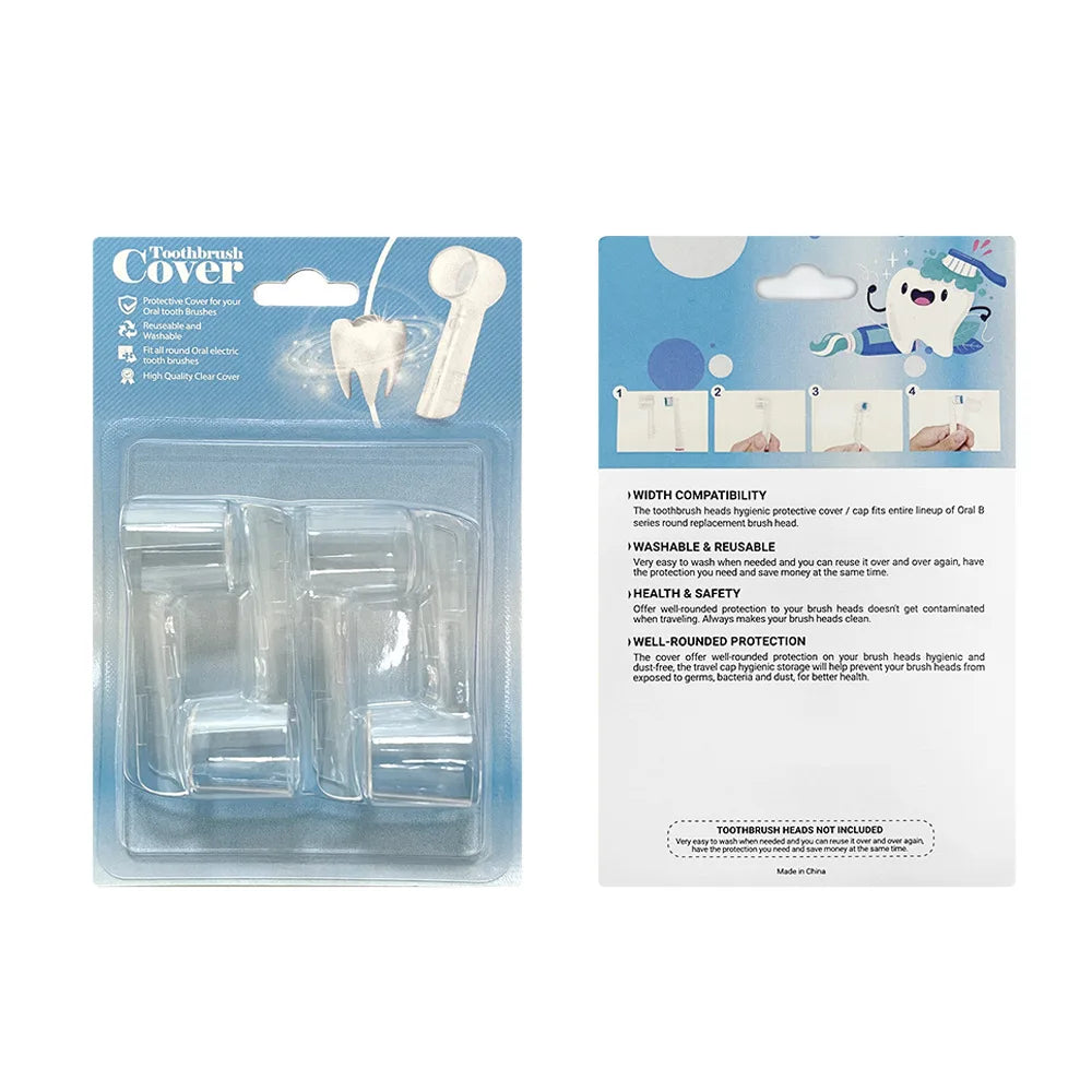 4 Pack Toothbrush Head Protective Cover For Oral B Electric Toothbrush