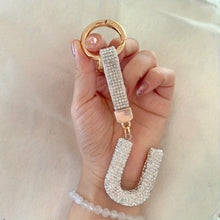 Sparkling Rhinestone Alphabet Keychain