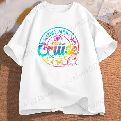 Women’s Spring/Summer Cartoon Graphic T-Shirt – Casual Short Sleeve Top