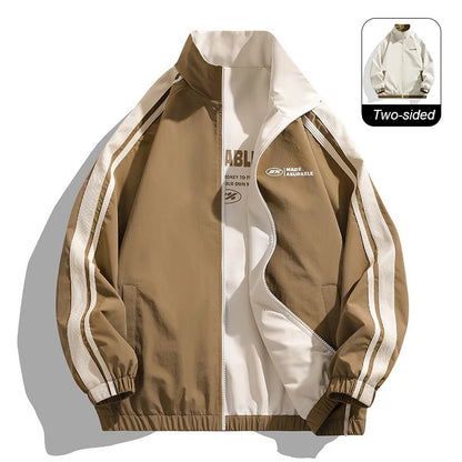 Unisex Reversible Outdoor Windproof Jacket – Splashproof Double-Sided Coat