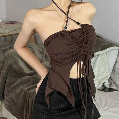 Slim Fit Off Shoulder Sleeveless Cami Top
