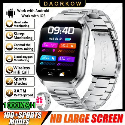 Men's Outdoor Rugged Smartwatch with 1000mAh Battery (IP68 Waterproof)