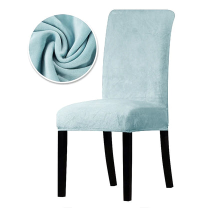 Luxurious Soft Velvet Stretch Chair Covers – Universal Slipcover Protector for Dining Room, Hotel & Office
