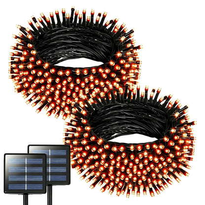 LED Solar Powered Outdoor Fairy String Lights - IP65 Waterproof 8 Modes Decoration