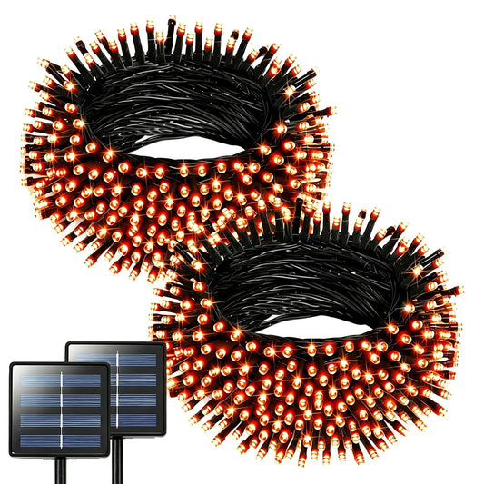 LED Solar Powered Outdoor Fairy String Lights - IP65 Waterproof 8 Modes Decoration
