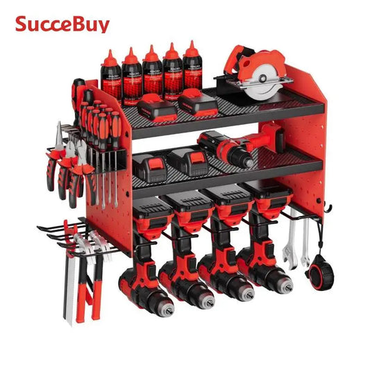SucceBuy 3-Tier Wall-Mounted Power Tool Storage Organizer