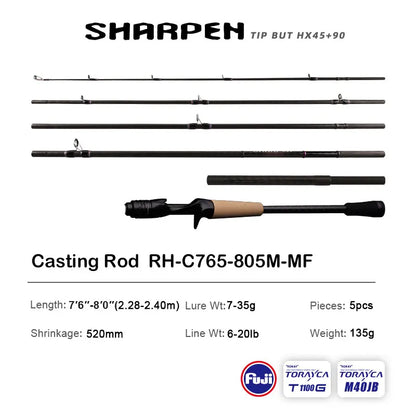PURELURE SHARPEN Soft Lure Long Spinning and Casting Action Rods