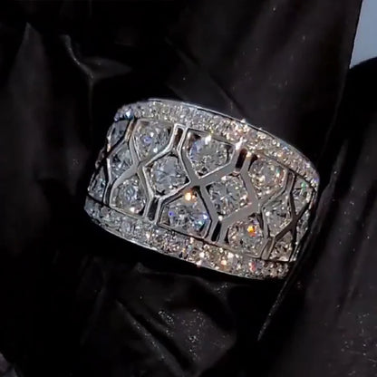 Huitan Gorgeous Full Ring with Cubic Zircons