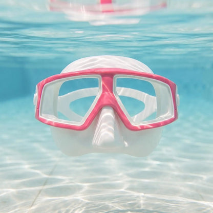 Scuba Diving Mask & Snorkel Set - Tempered Glass Panoramic Vision Mask with Protective Nose Cover