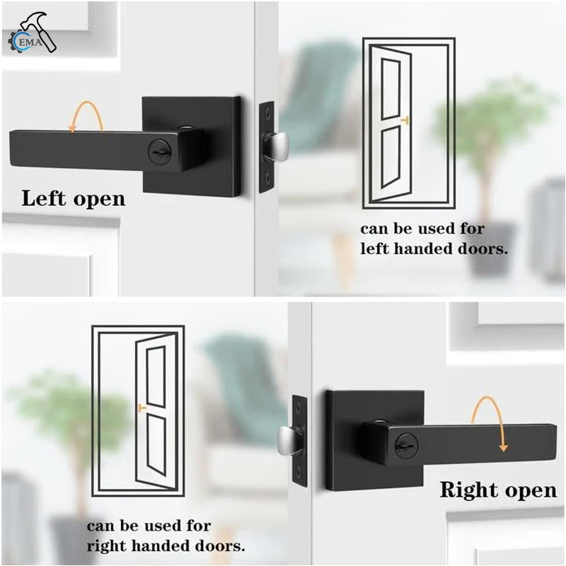 Heavy-Duty Interior Door Handle Locks with Core/Latch