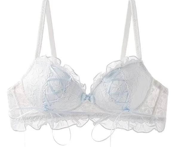 YEMOMO  French Butterfly Knot Lace Bra Set