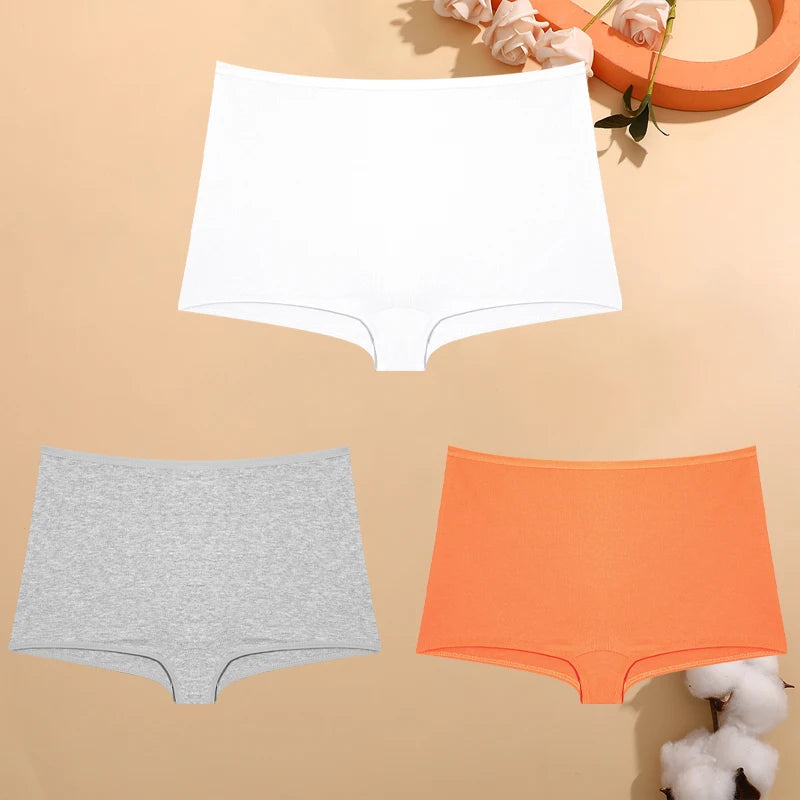 FINETOO 3PCS Cotton Boyshorts