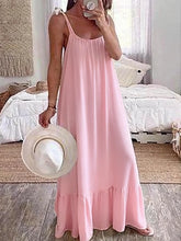 Solid Color Casual Loose Versatile Style Dress