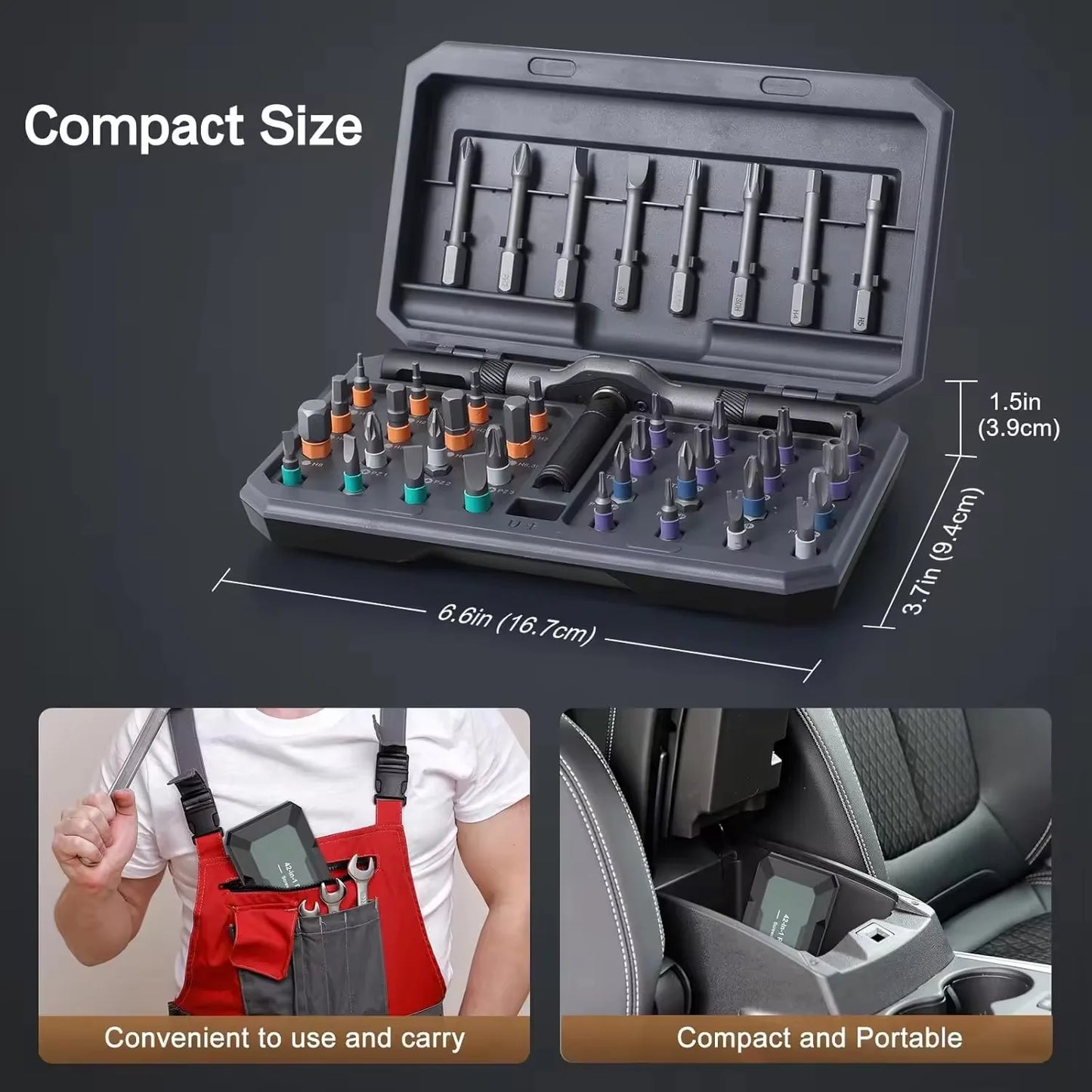 42 in 1 Magnetic Screwdriver Set with Detachable Ratchet Handle