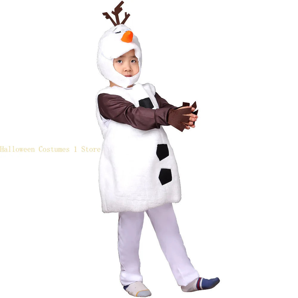 Kids Olaf Snowman Cosplay Costume Set