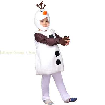 Kids Olaf Snowman Cosplay Costume Set